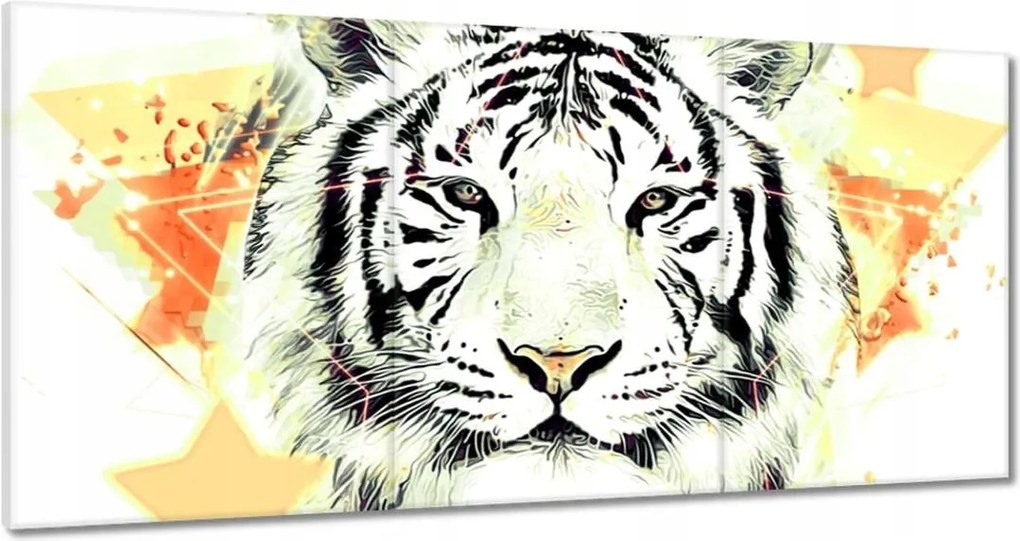 Vászonkép 180x90 Tigrisfej Csillagok