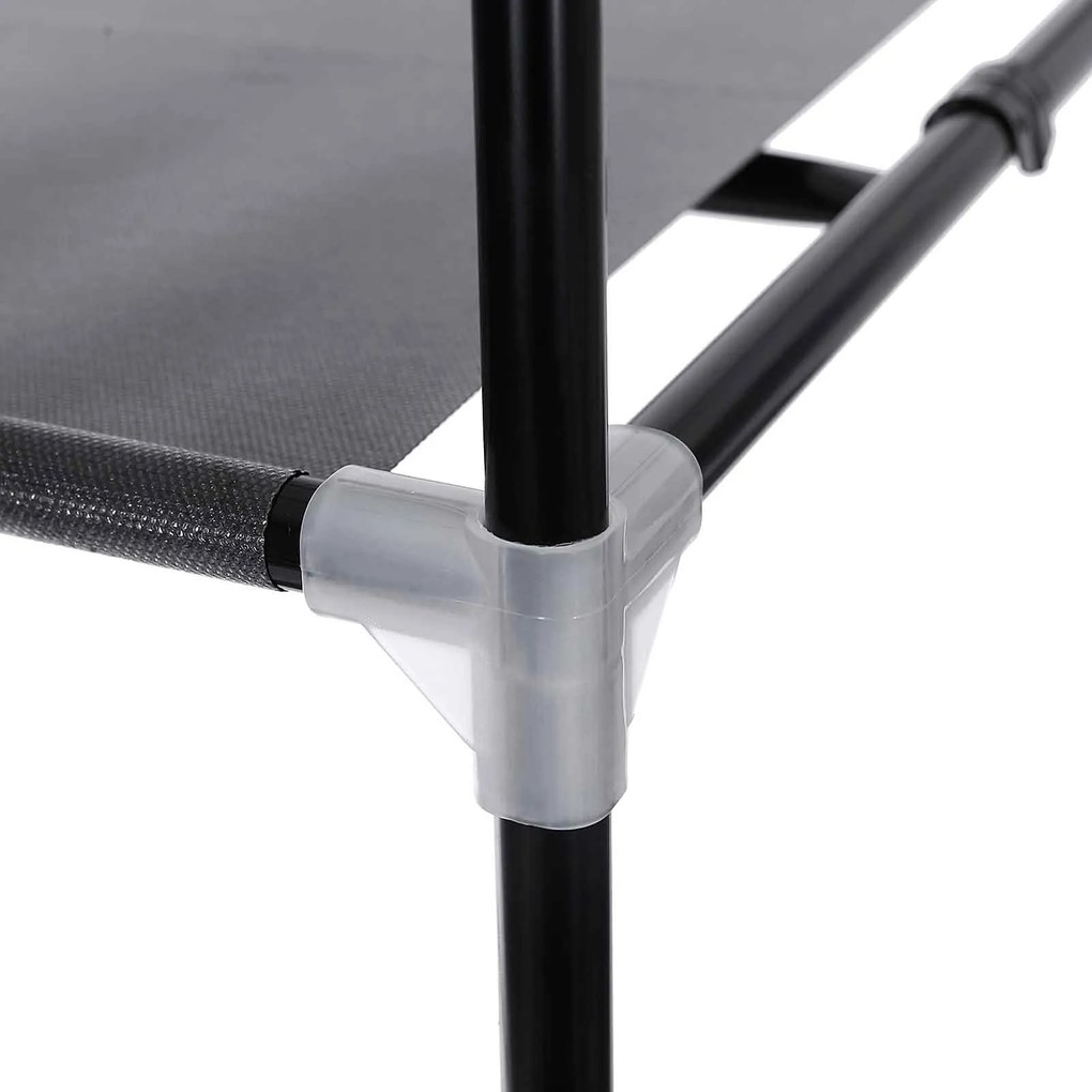 Összecsukható szövet ruhásszekrény, mobil gardrób, 75 x 45 x 160cm, fekete