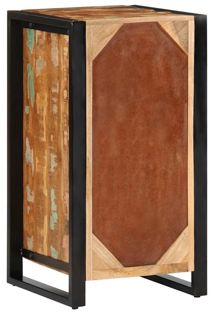 többszínű tömör újrahasznosított fa fiókos szekrény 40x40x75 cm