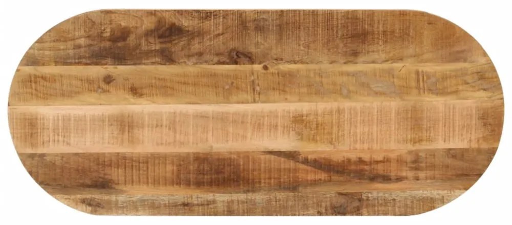 tömör nyers mangófa ovális asztallap 110 x 40 x 2,5 cm