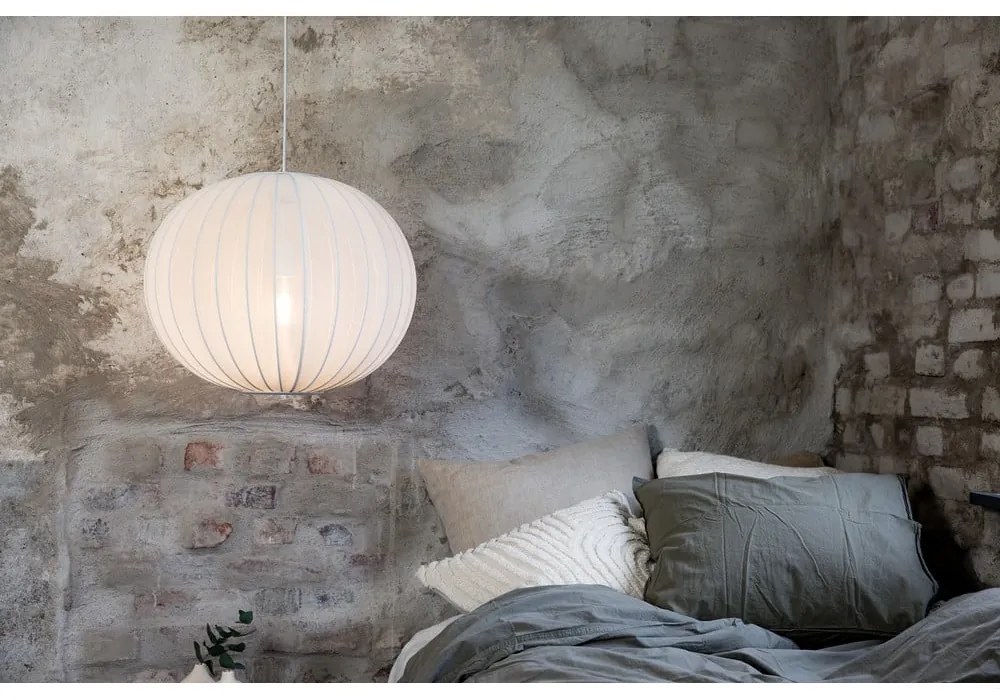 Fehér függőlámpa textil búrával ø 50 cm Florence – Markslöjd