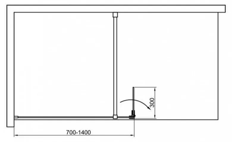 Walker 100x195 cm Walk in zuhanyfal