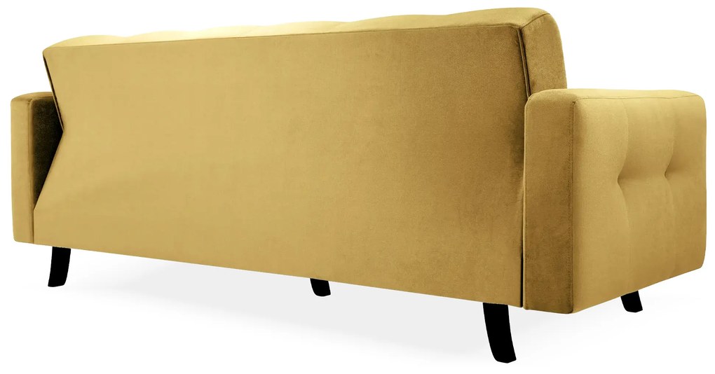 ID LISSZABON ágyazható kanapé ágyneműtartóval - sárga