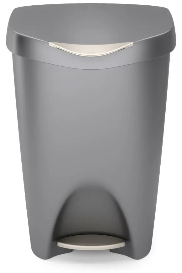 Szürke műanyag pedálos szemetes 50 l Brim – Umbra