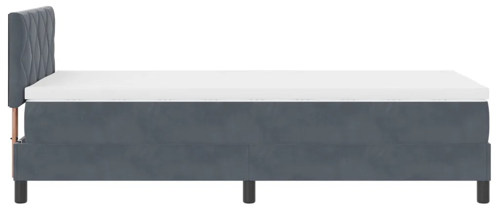 Bokszrugós Ágy Matraccal és LED Fekete 100x200 cm Bársonyban