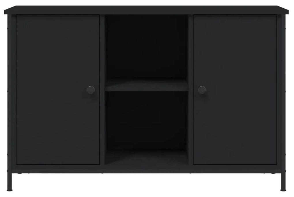 fekete szerelt fa TV-szekrény 100x35x65 cm