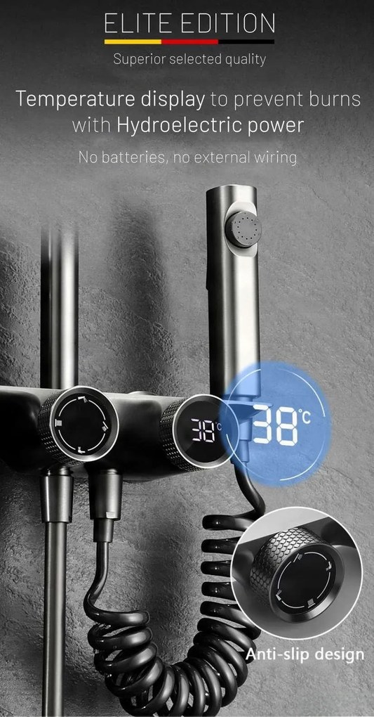 Falon kívüli zuhanyrendszer ELITE EDITION SH1857 termosztáttal, több színváltozatban — Igen