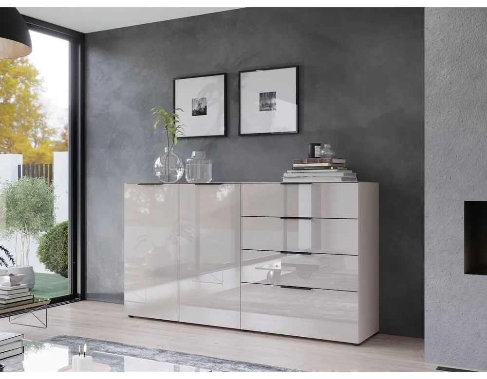 Krémszínű alacsony komód 184x102 cm Oakland – Germania