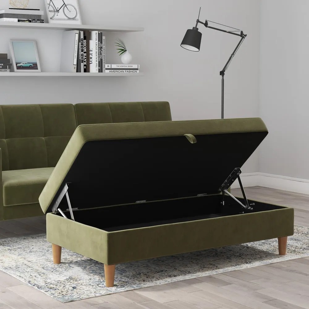 Zöld bársony lábtartó Lilly – Støraa