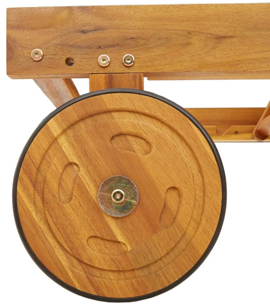 Napozó párnával 2 pcs Barna 63 x 199 x 85cm Tömör akácfa