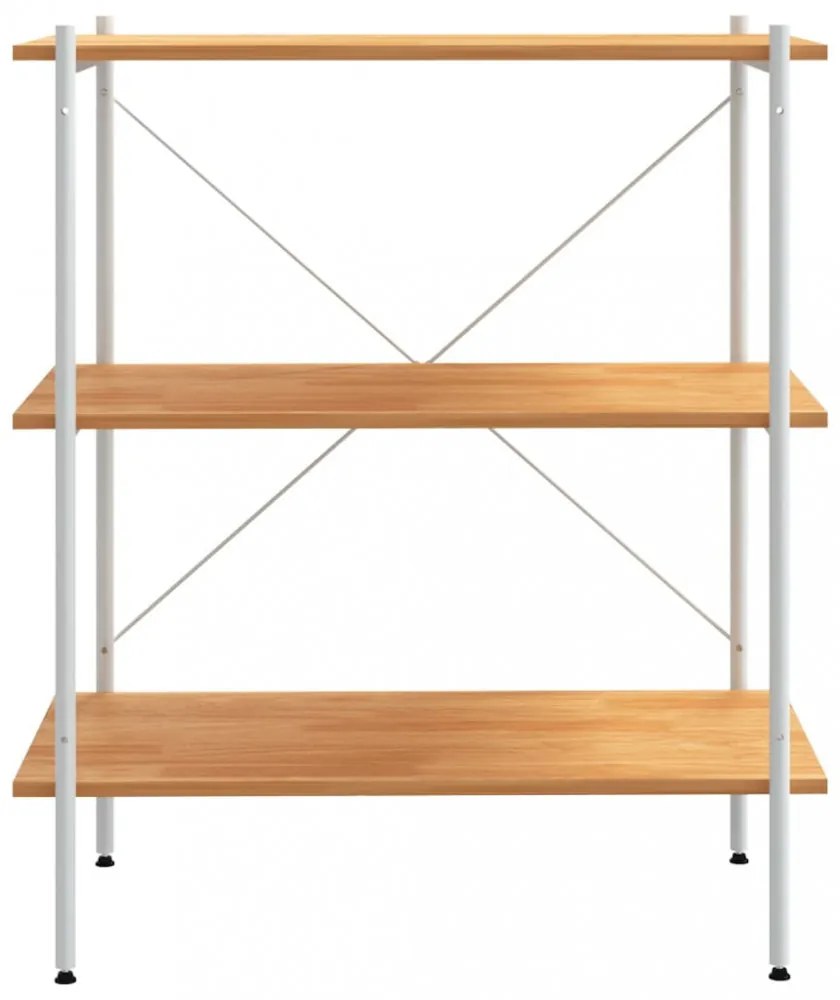 fehér és tölgy 3 szintes polcrendszer 80x40x92 cm