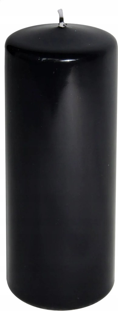 Elegáns dekoratív gyertya klasszikus lakk fekete 5,8x15 cm