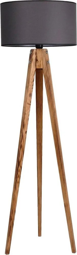Sötétszürke-natúr színű állólámpa textil búrával (magasság 153 cm) Tripod – Opviq lights