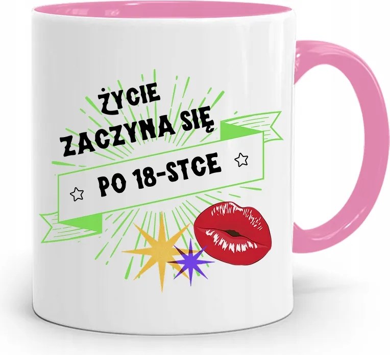 Születésnapra 18 18. 18. Bögre Rózsaszín Ajándék fényképes nyomtatással