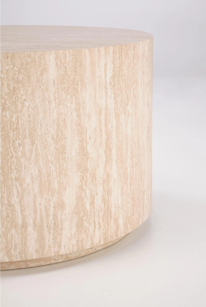Novula kerek dohányzóasztal 60 cm - travertin