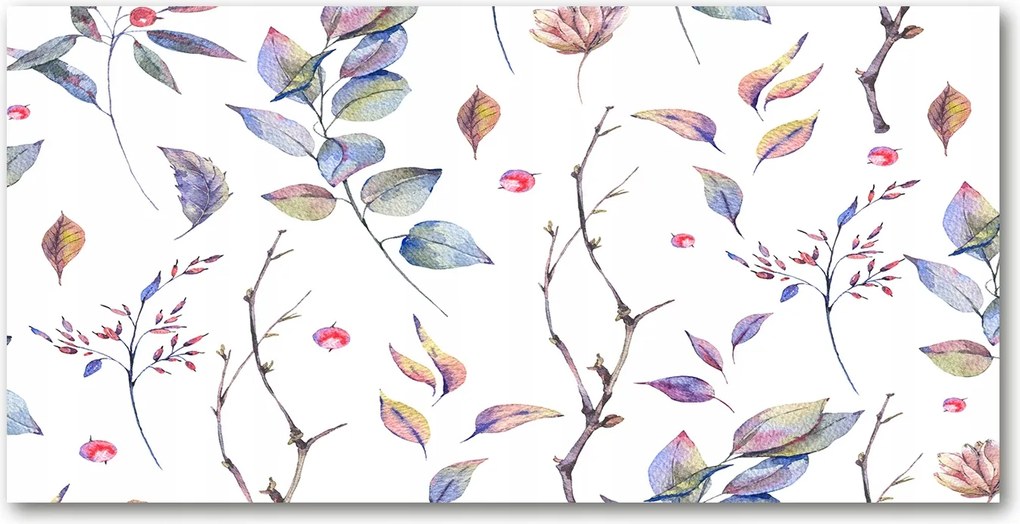 Üvegpanel a konyhába Levelek 140x70 cm Ragasztó