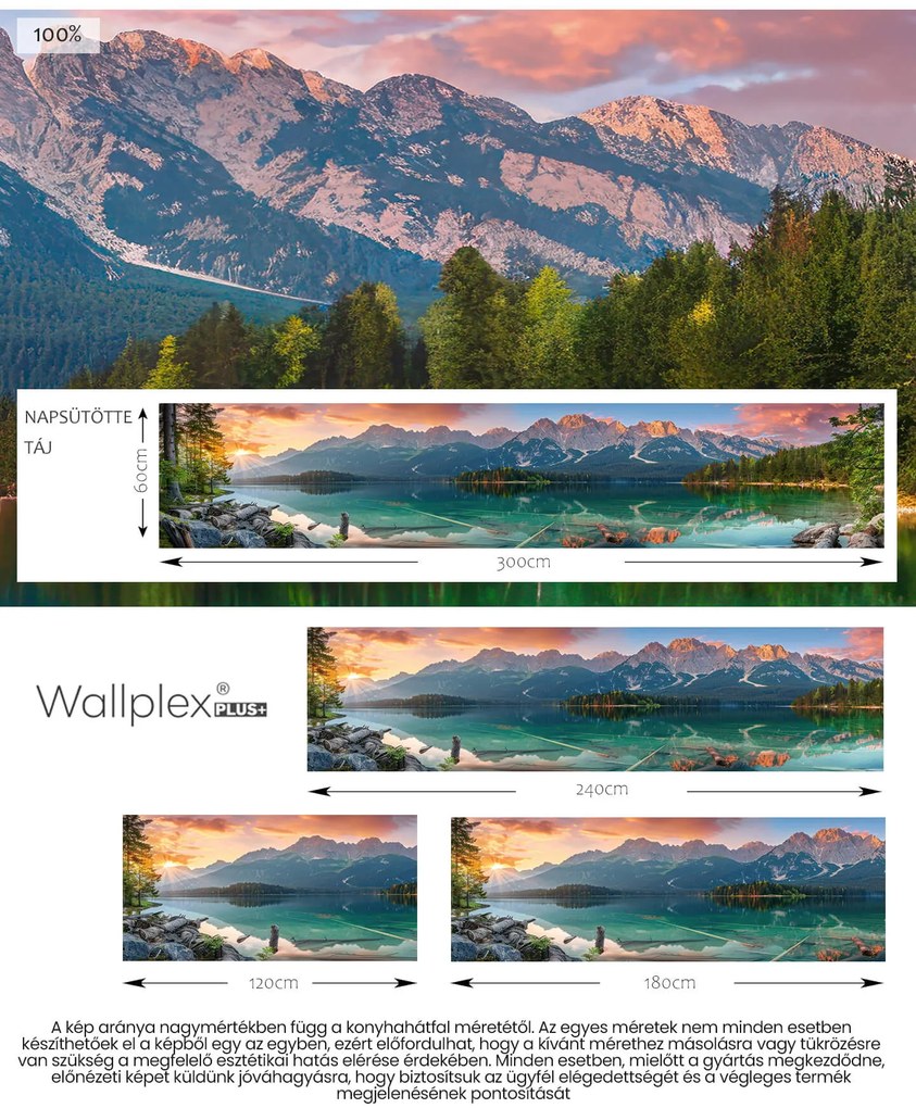 Wallplex konyhahátfal Napsütötte Táj (Méret: 60x180)