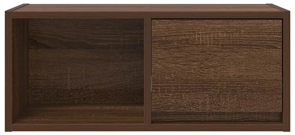 2 db barna tölgy színű szerelt fa TV-szekrény 60x31x25,5 cm