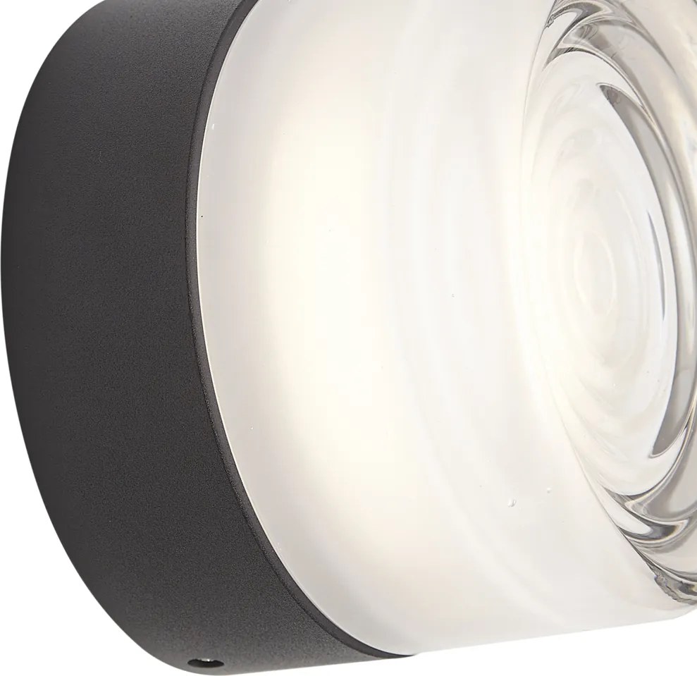 Design fali lámpa fekete opál üveggel IP44 - Michele