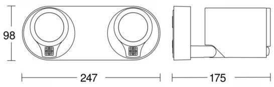STEINEL 058654- LED Kültéri lámpa érzékelővel SPOT DUO 2xGU10/7,5W/230V IP44