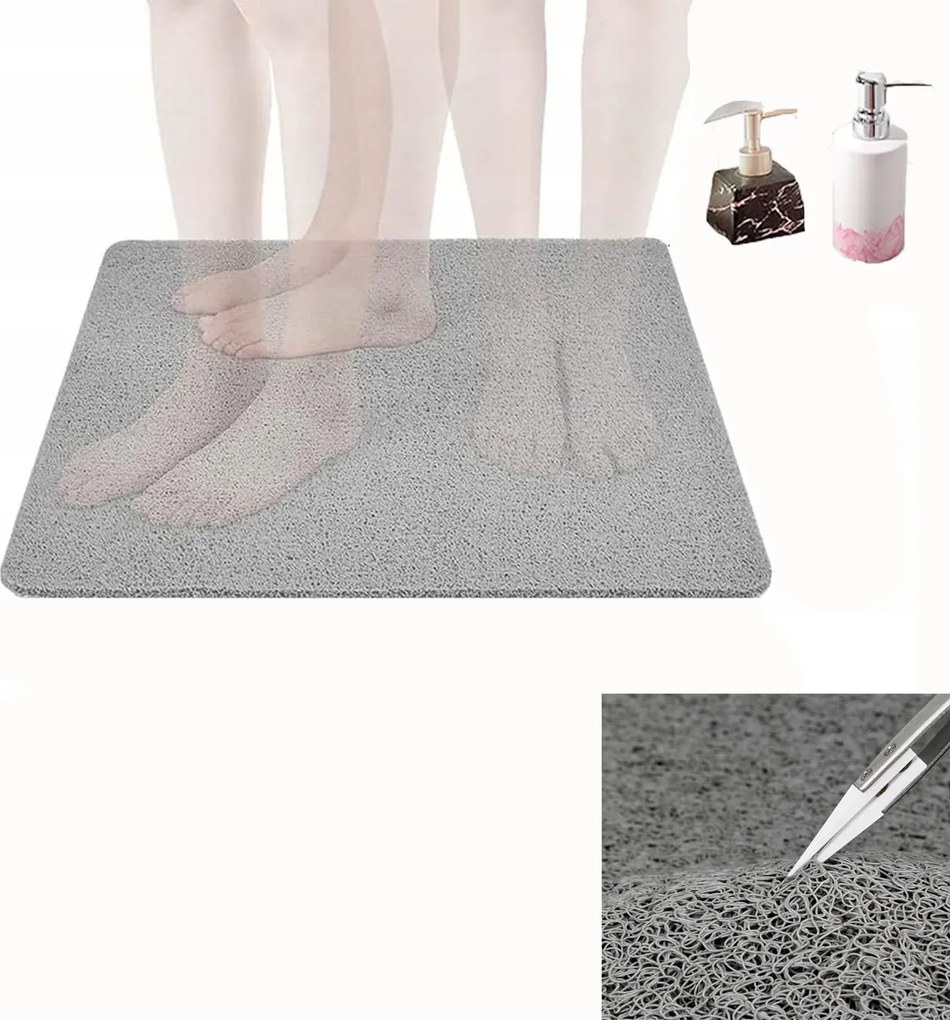 Fürdőszobaszőnyeg Csúszásgátló Kád Zuhany Szürke 80x80cm