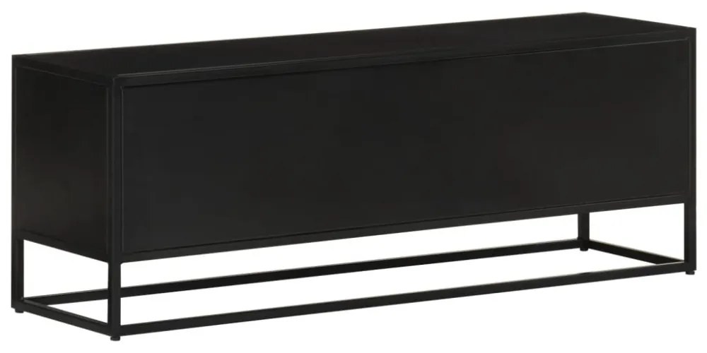 tömör mangófa és vas TV-szekrény 110 x 30 x 40 cm