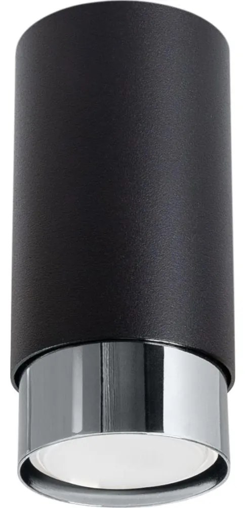 Sollux SL.1408 - Spotlámpa NERO 1xGU10/10W/230V 12,5 cm fekete/fényezett króm