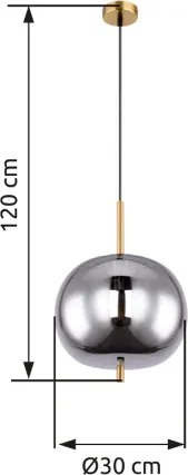 GLOBO 15345H1MM BLACKY Egyágú Függesztett Lámpa IP20