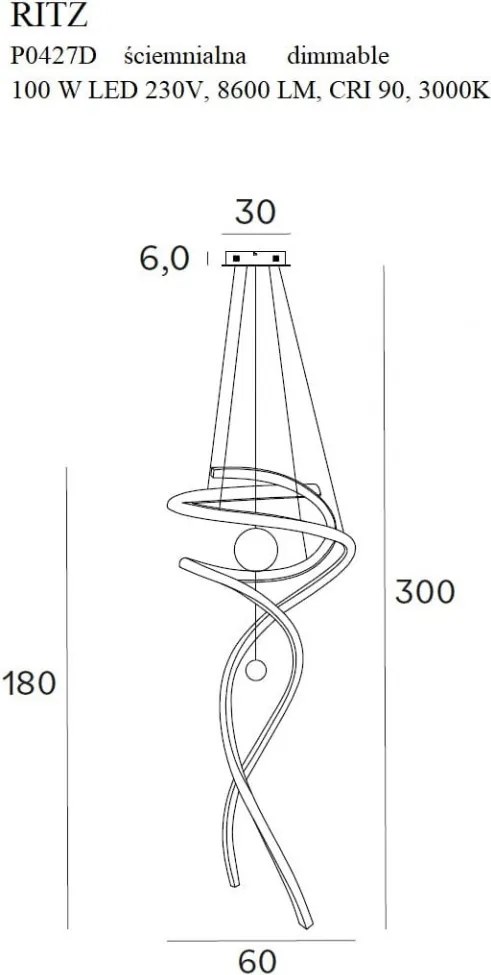 Függeszték Arany RITZ MAXLIGHT P0427D