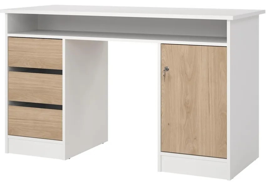 Felix V íróasztal, fehér / jackson hikorifa