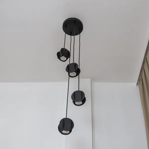 Kábeles függőlámpa GAMBIT 4xGU10/10W/230V fekete