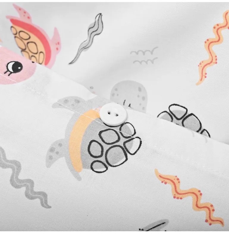 EMI teknős gyermek pamut ágyneműhuzat, Gyerekgarnitúra 90x130 + 45x65