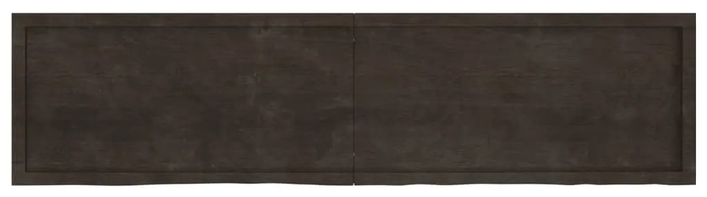 sötétbarna kezelt tömör tölgyfa asztallap 200x50x(2-4) cm