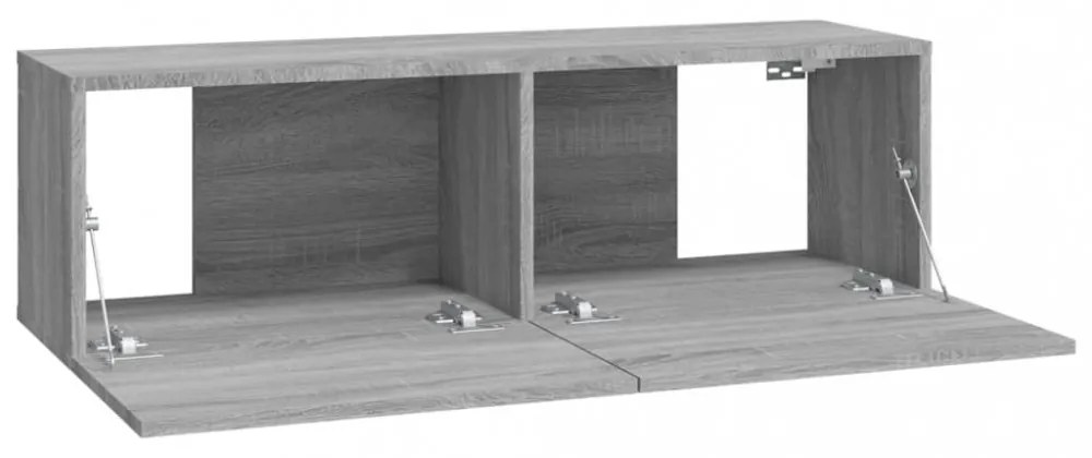 4 db szürke sonoma színű fali TV-szekrény 100 x 30 x 30 cm
