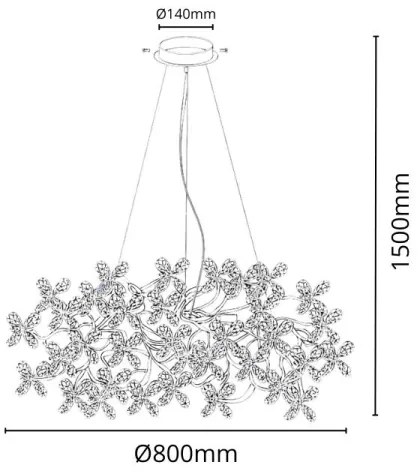 Kristály csillár zsinóron 16xG9/40W/230V színes