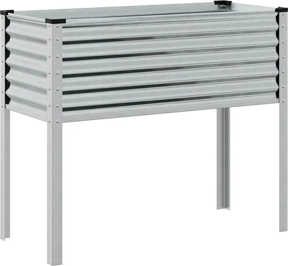 vidaXL horganyzott acél kerti virágláda 100 x 45 x 90 cm