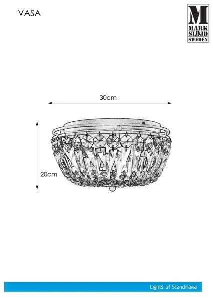 Markslöjd 107587 - Mennyezeti lámpa VASA 3xE14/40W/230V