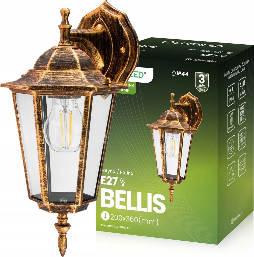 Kerti fali lámpa Homlokzati lámpa Kültéri Fali Lámpa E27 Led