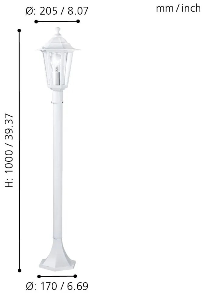 Eglo Laterna 5 22995 kültéri állólámpa, 1x60W E27