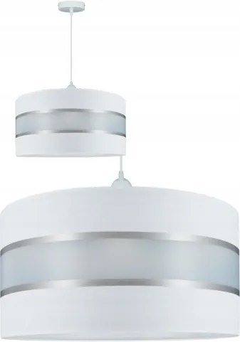 Függőlámpa 90cm Lámpabúra Fehér-ezüst Modern Nappali Hálószoba Elegáns