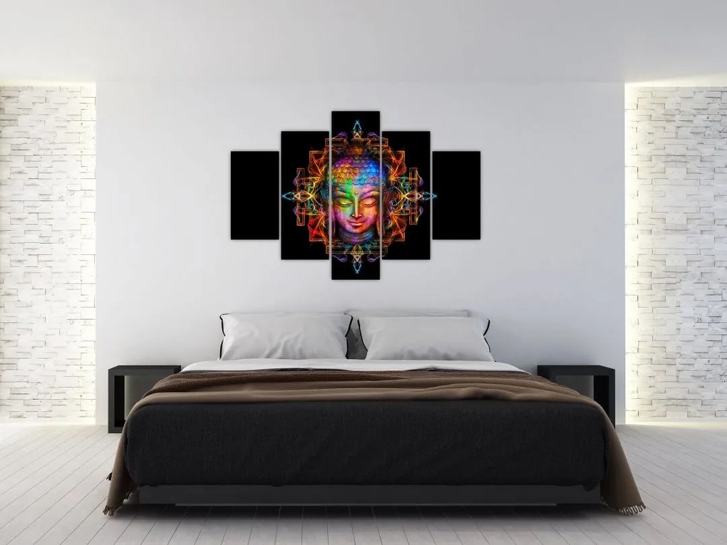 Kép - Buddha mellszobra neon színekben (150x105 cm)