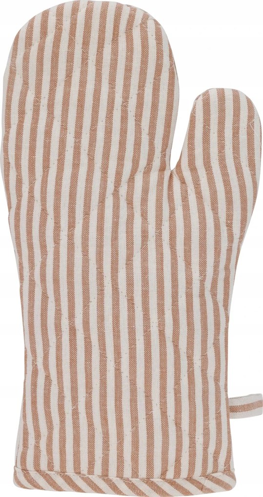 Konyhai kesztyű homokszínű vékony csíkokkal (32x16 cm)