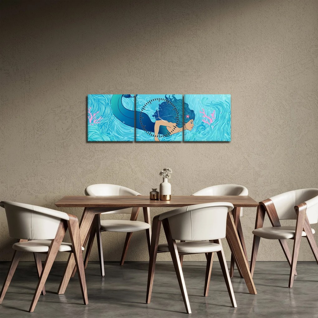 Vászonkép - Sellő (órával) (90x30 cm)