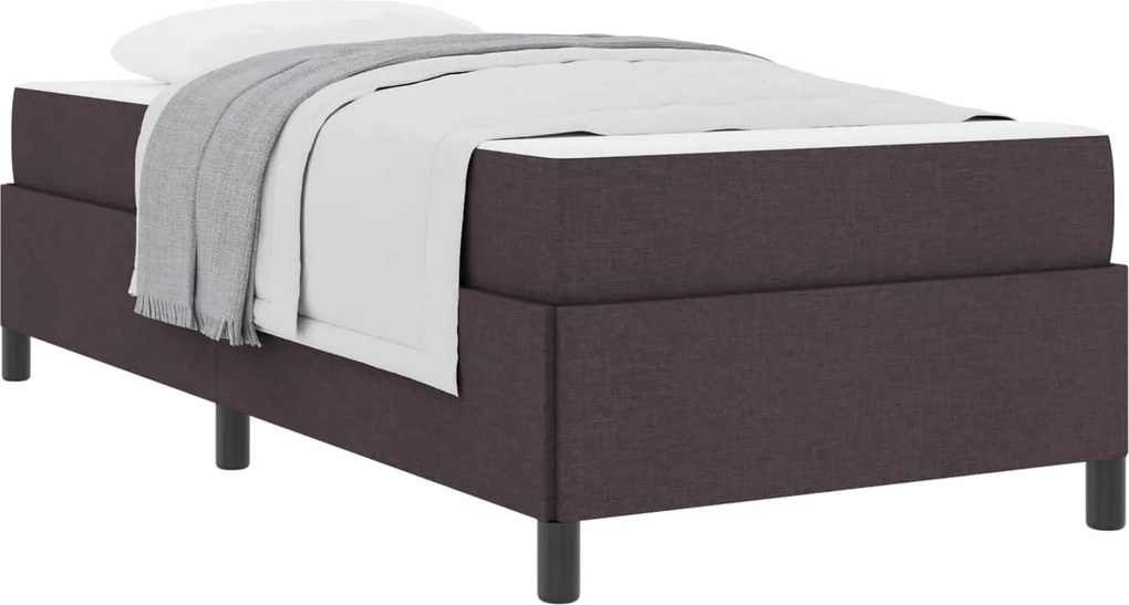 vidaXL Boxrugós ágy Sötét Barna 80 x 200 cm szövet