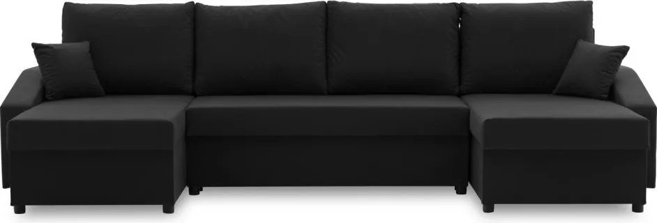 Sparta Plus sarokkanapé, szövet anyag, univerzális oldal, fekete