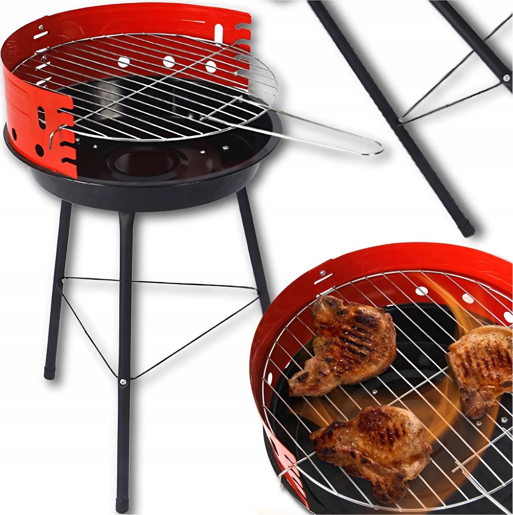 Szén Kerti Grill Kerti Teraszra Összecsukható 33CM Grillrács