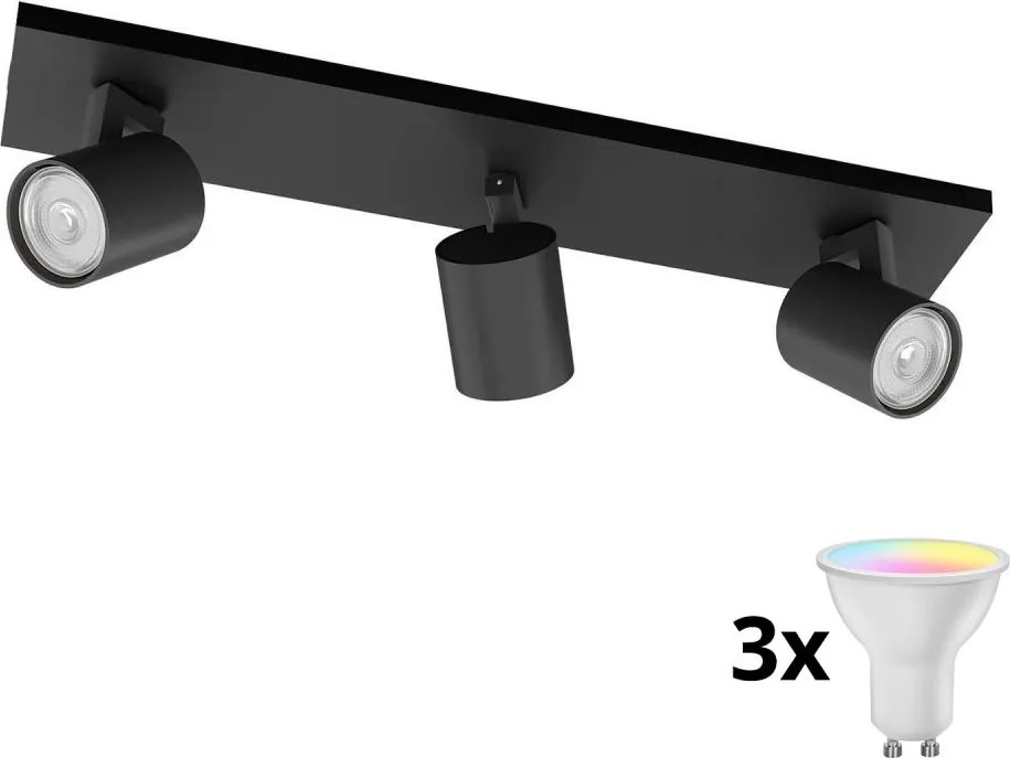 Philips - LED RGBW dimmelhető spotlámpa RUNNER 3xGU10/6,5W/230V fekete