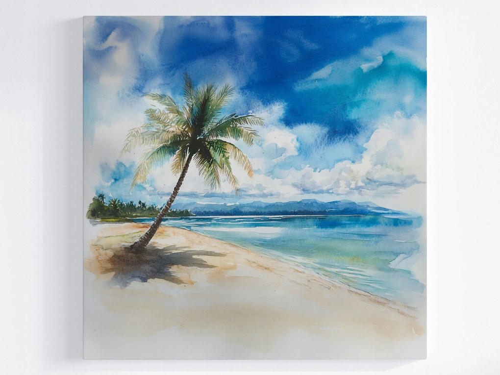 Poszter Tájkép Trópusi Tengerpart Pálmafák Óceán 40x40