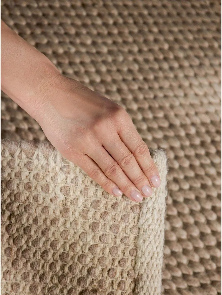 Bézs kézi szövésű gyapjú szőnyeg 140x200 cm Lyon Beans – Elle Decoration