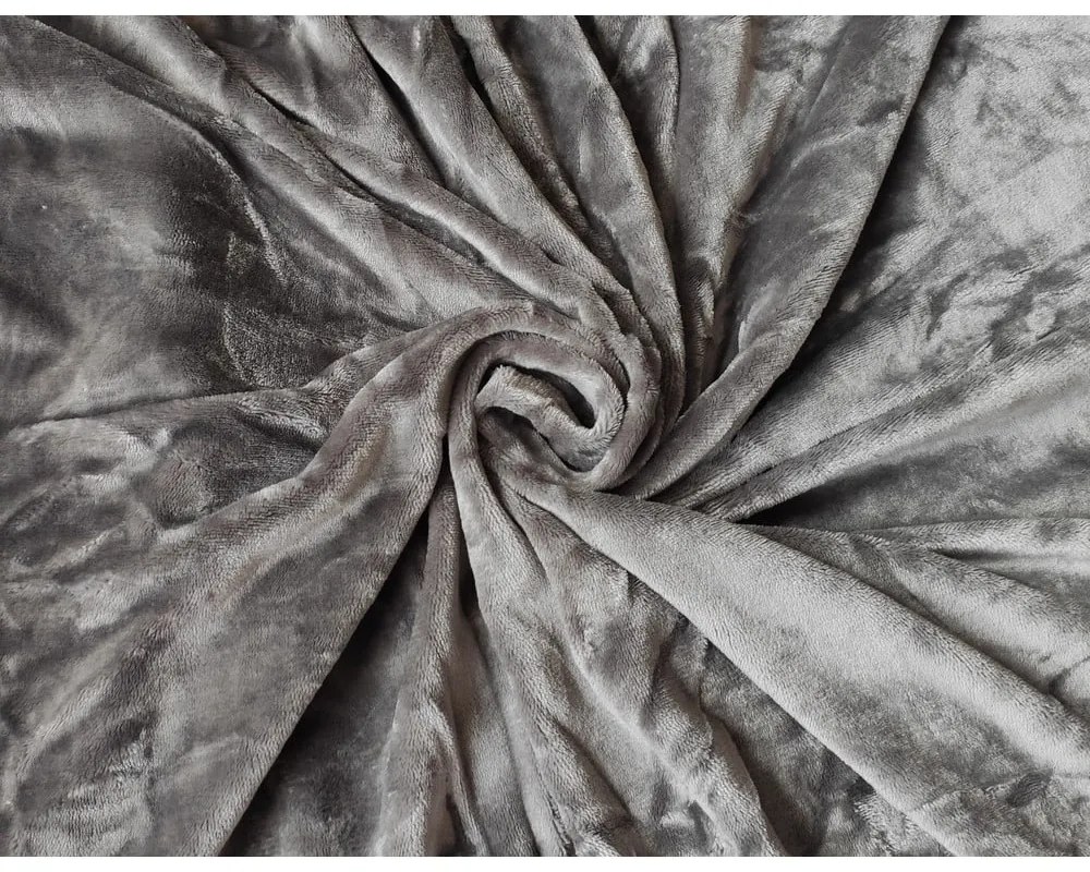 Szürke kétszemélyes mikroplüss lepedő, 180 x 200 cm - My House